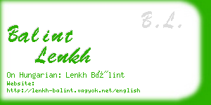 balint lenkh business card